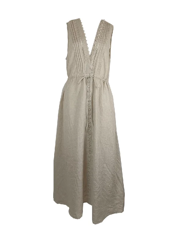 sparkling cocktail dress-5240020 Sleeveless Linen Maxi Dress *Last Piece