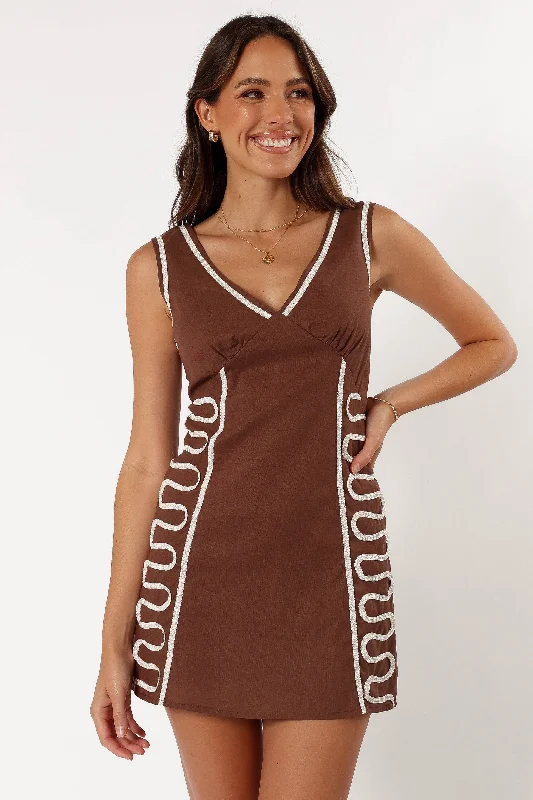 forest green maxi dress-Alexa Mini Dress - Chocolate