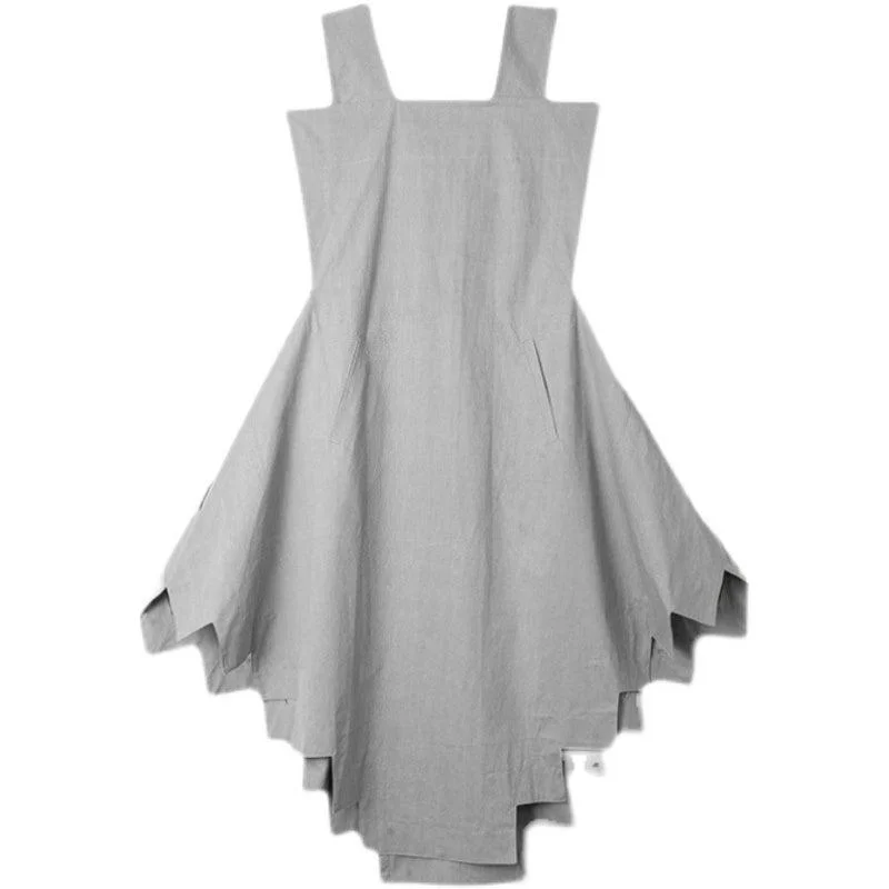 charcoal grey sweater dress-Apron Dress