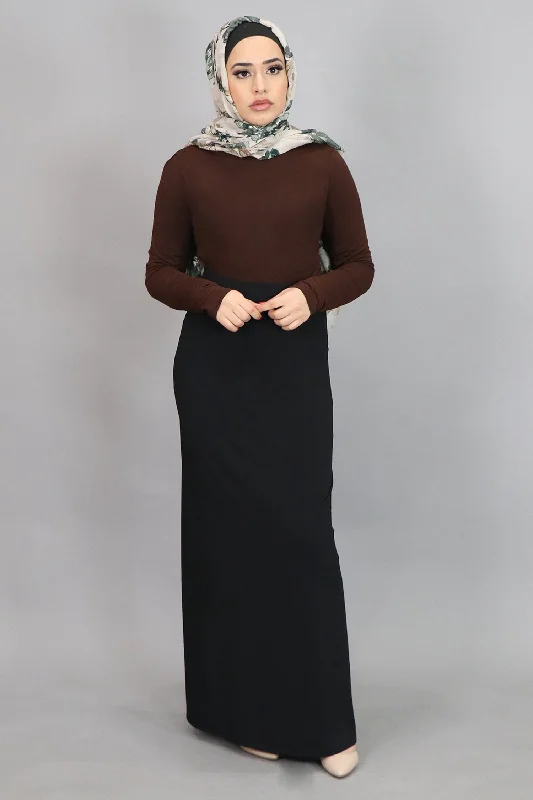 dramatic cocktail dress-Black Spandex Maxi Skirt