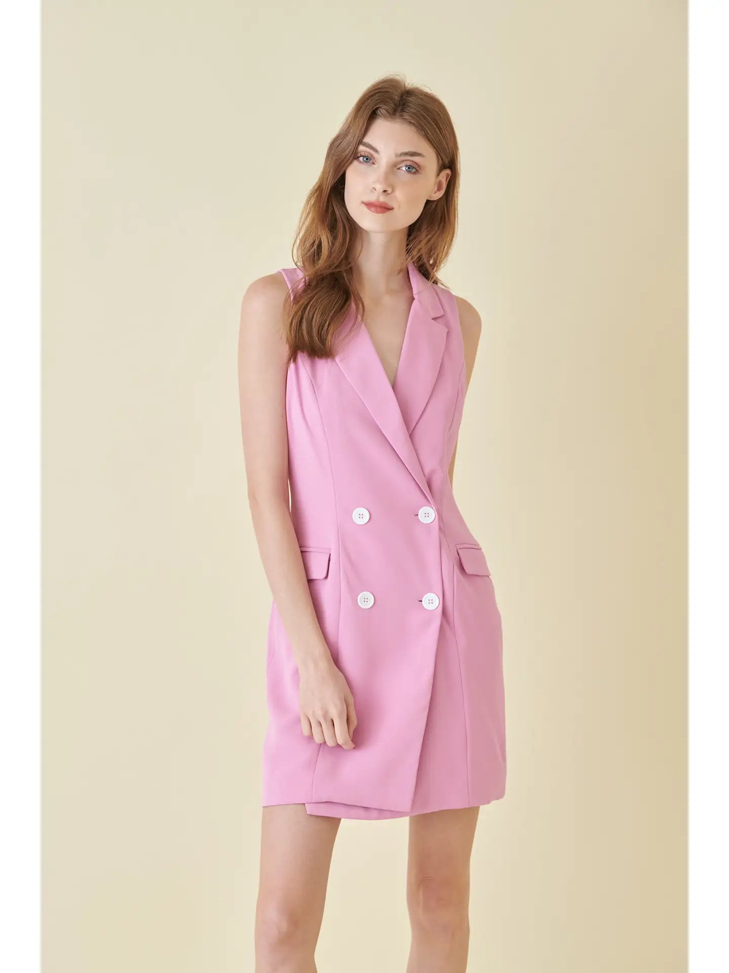 modern evening dress-Bold Sleeveless Blazer Mini Dress