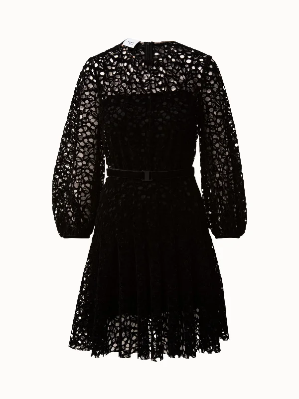 platinum sundress-Butterfly Wing Velvet Lace Dress