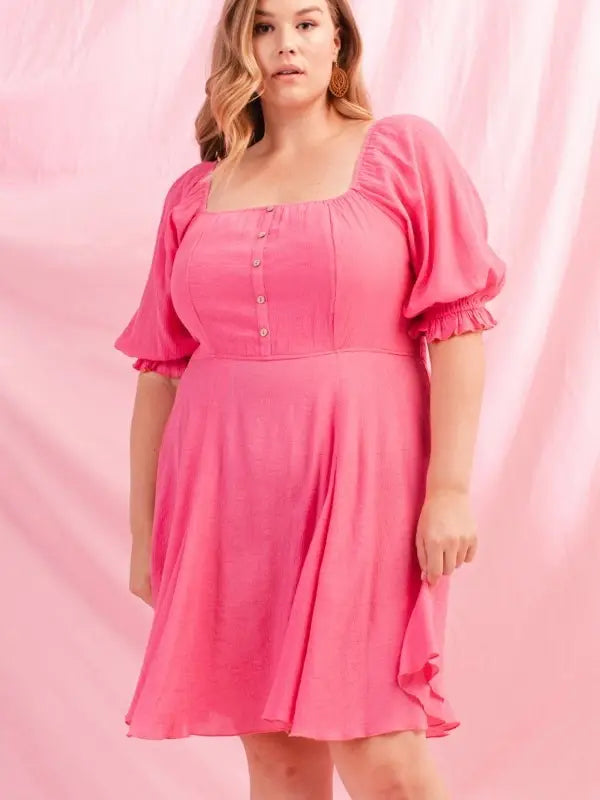 cozy prom dress-Curvy Girl Mini Swing Dress