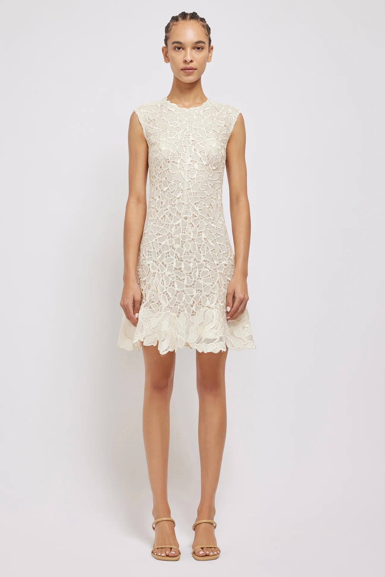 accordion evening dress-Drake Mini Dress - Ivory