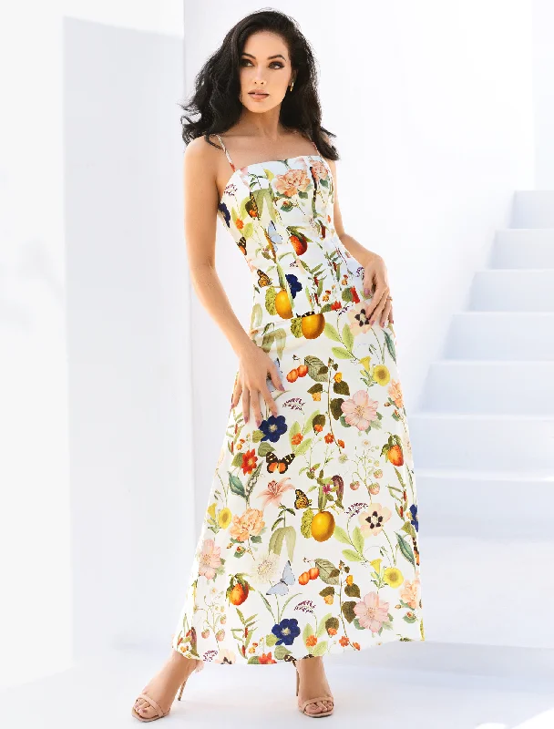 gypsy sundress-Flora Drop Waist Maxi Dress