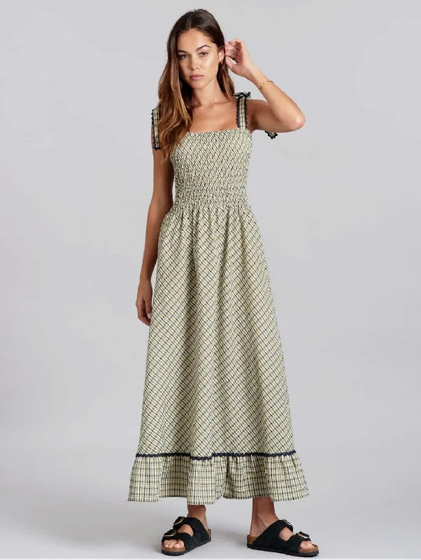 checked cocktail dress-Hoya Women's Organic Cotton Dress | Summer Check