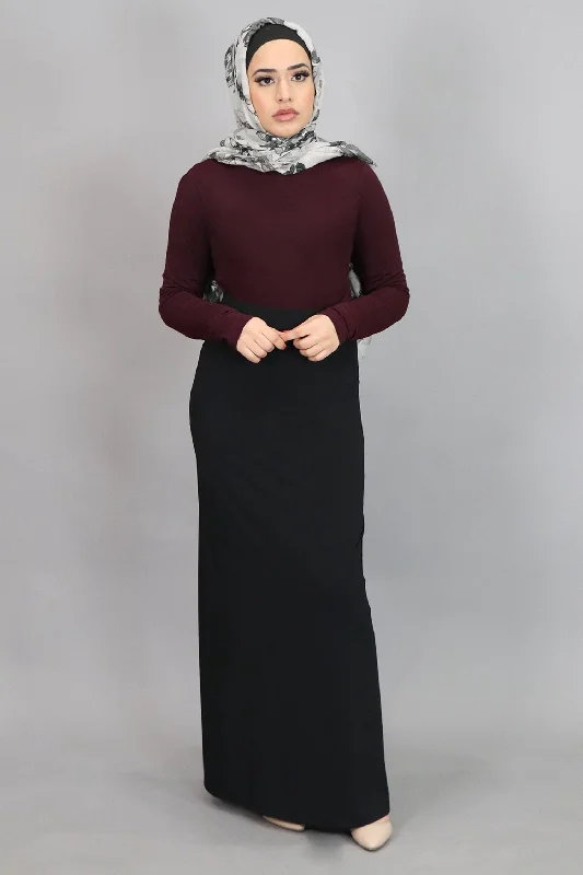 hand-stitched prom dress-Mahogany Long Sleeve Top