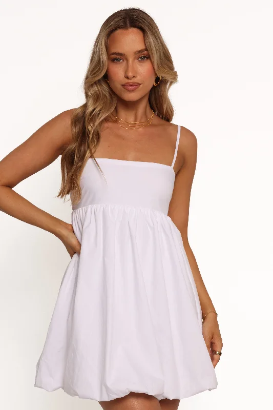 retro cocktail dress-Miranda Mini Dress - White