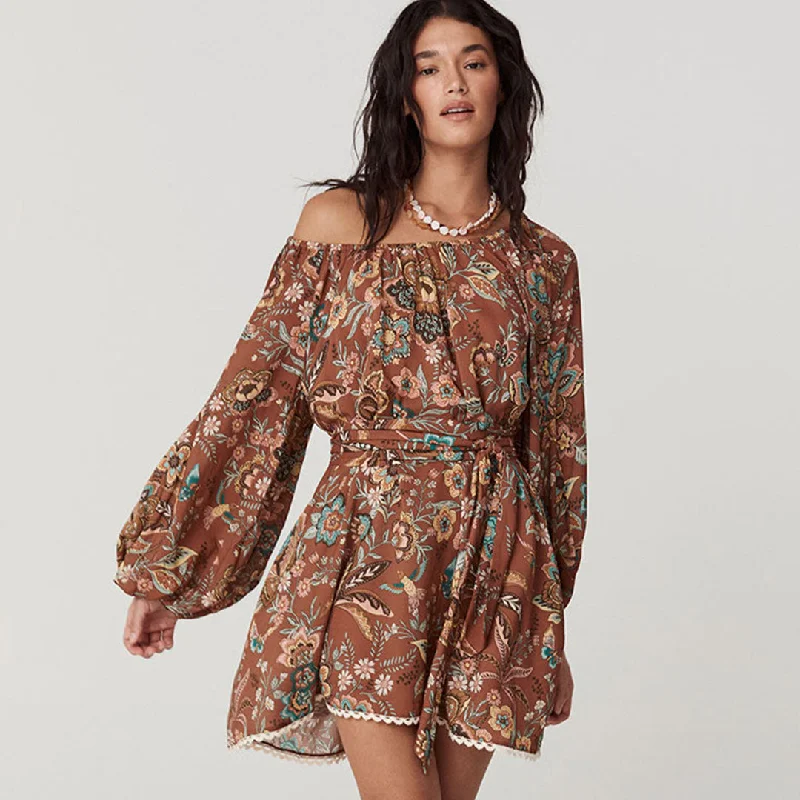 smocked peasant dress-Mojave Lily Tunic Dress