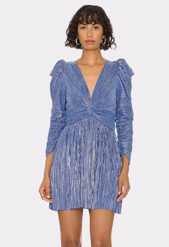 dramatic evening dress-Morgana Mini Dress - Blue