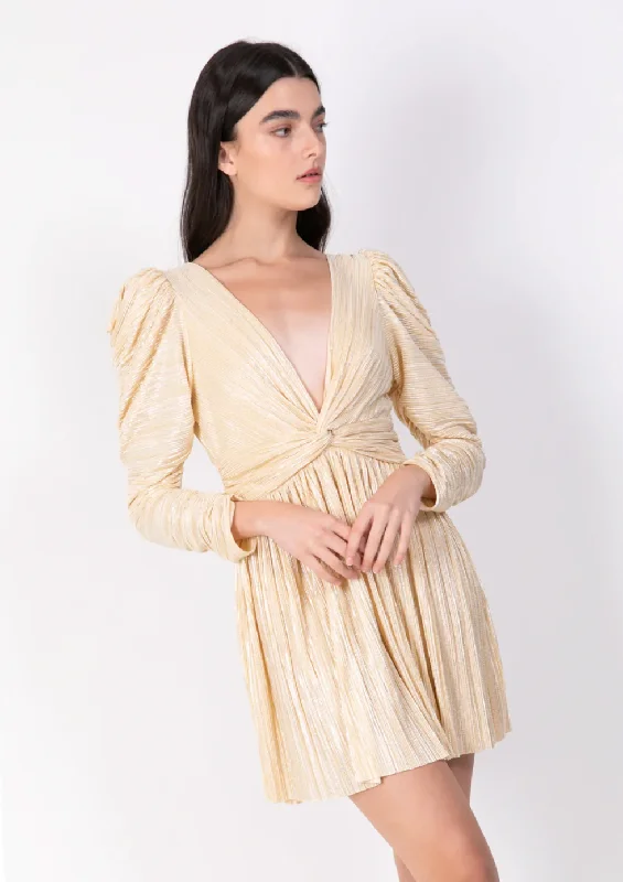 fitted evening dress-Morgana Mini Dress - Pale Yellow