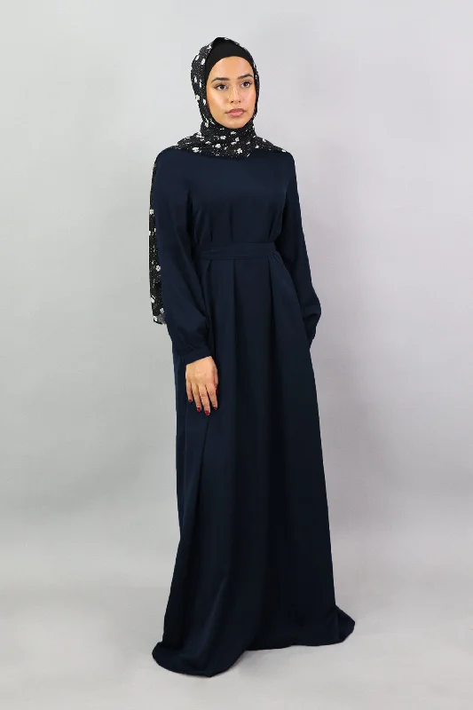 relaxed midi dress-Navy Blue Deluxe Soft Maxi Dress