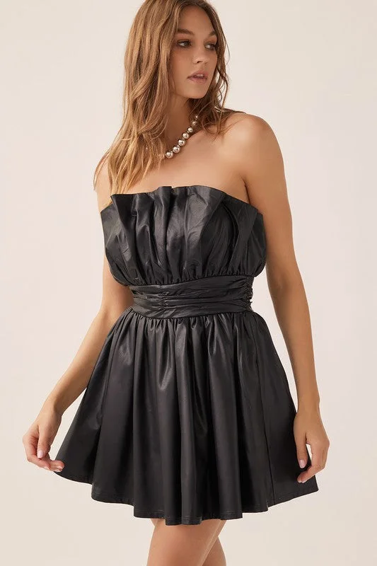 relaxed evening dress-Off Shoulder Romantic Mini Dress