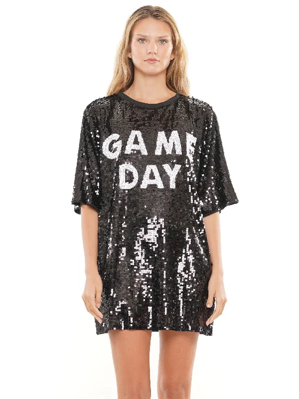 flared fit dress-OS Game Day Sequin Mini Dress