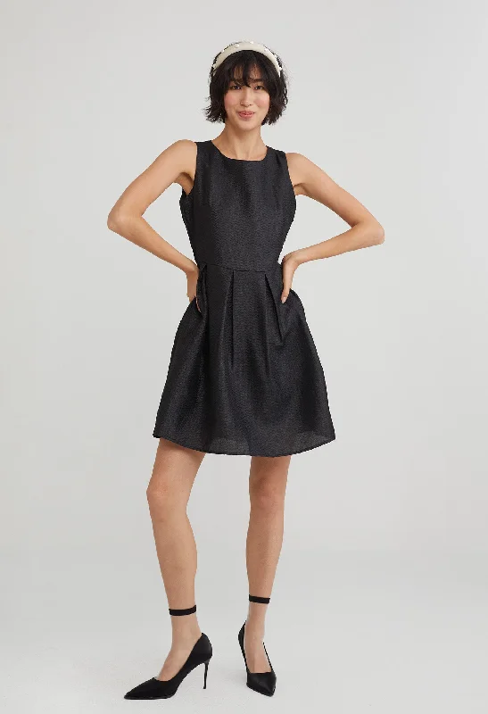 bell sleeve cocktail dress-Pinafore A-Line Dress