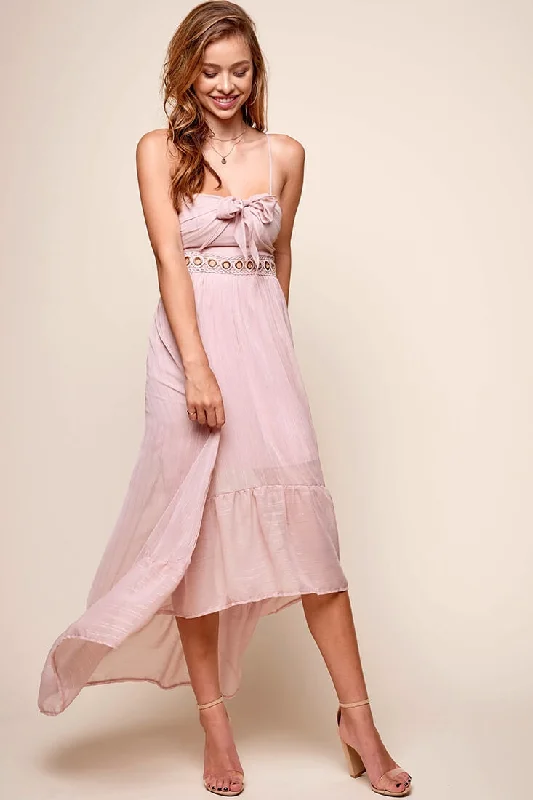 structured prom dress-Riviera High-Low Hem Dress Blush