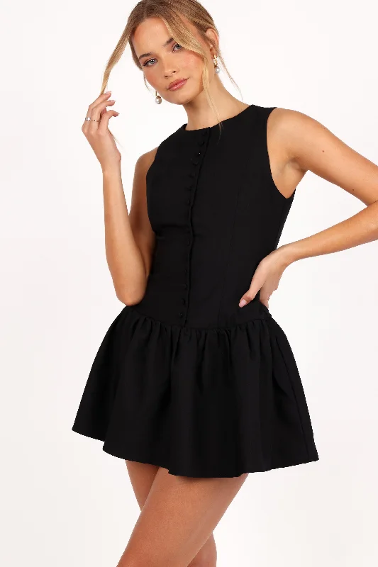 single strap prom dress-Ruth Mini Dress - Black