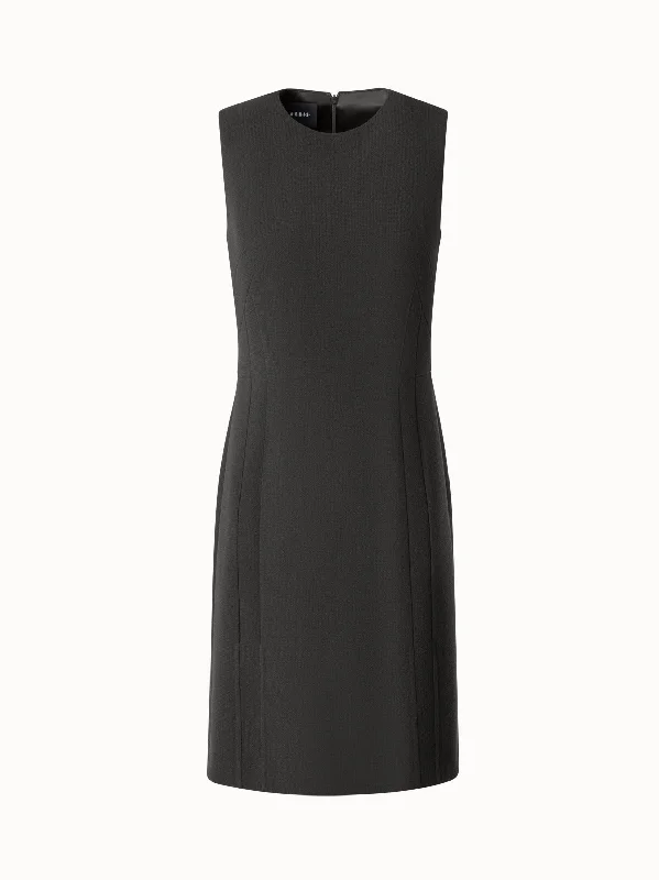 jet black sundress-Tailored Sheath Dress in Wool Crêpe Double-Face