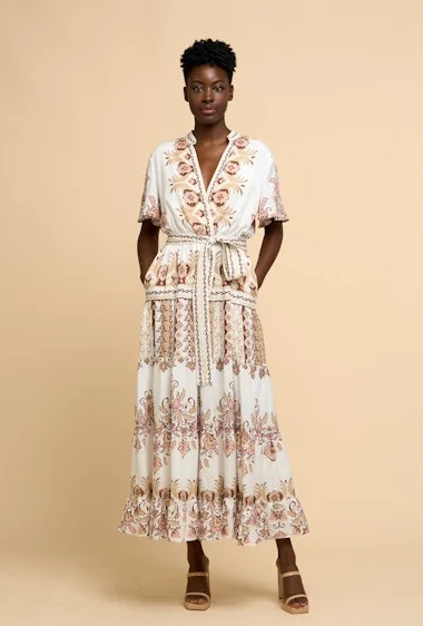 fishtail sundress-Thessa Printed Maxi