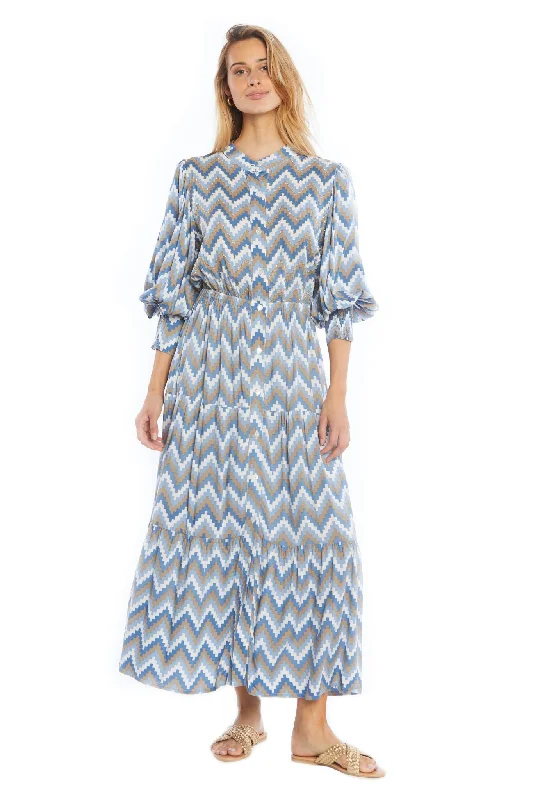 chevron striped dress-Zig Zag Camille Long Dress