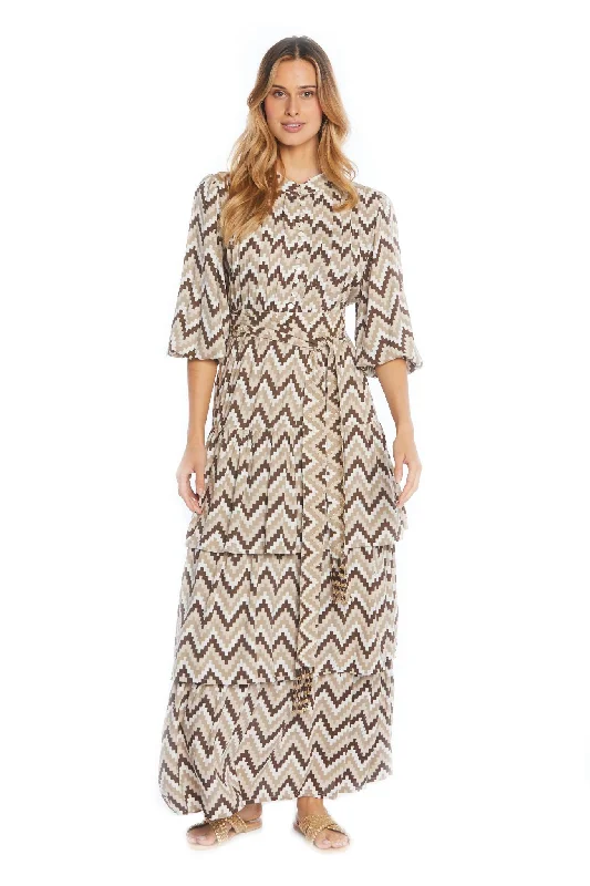 gypsy style dress-Zig Zag Long Dress