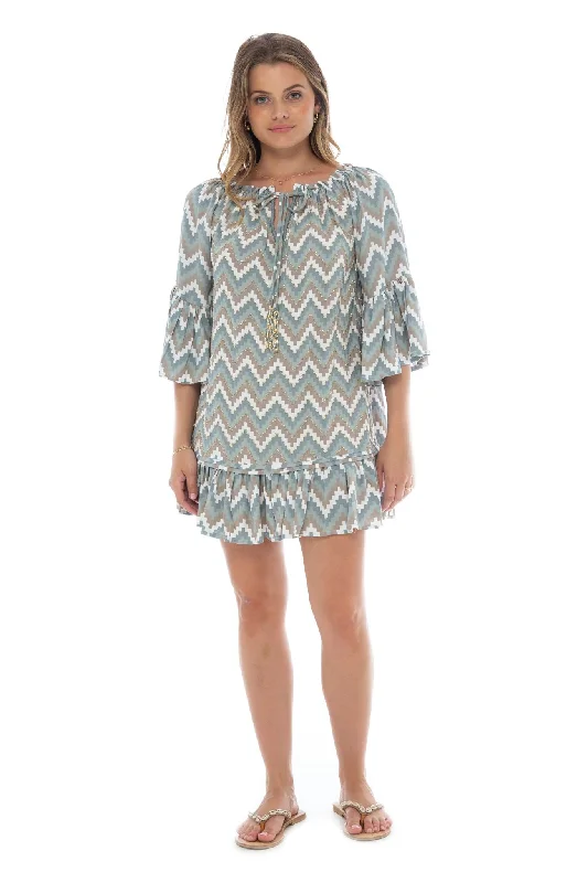 gathered wrap dress-Zig Zag Tulum Dress