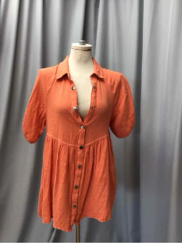 flared sundress-A PEACH SIZE SMALL Ladies DRESS