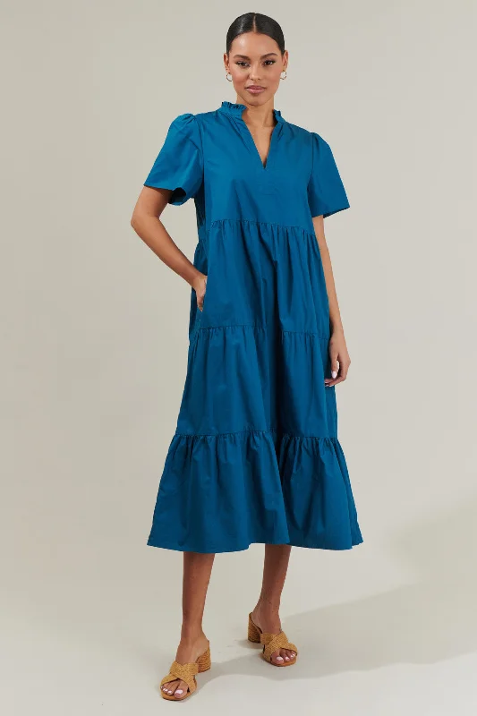 casual evening dress-Amayah Tiered Midi Dress