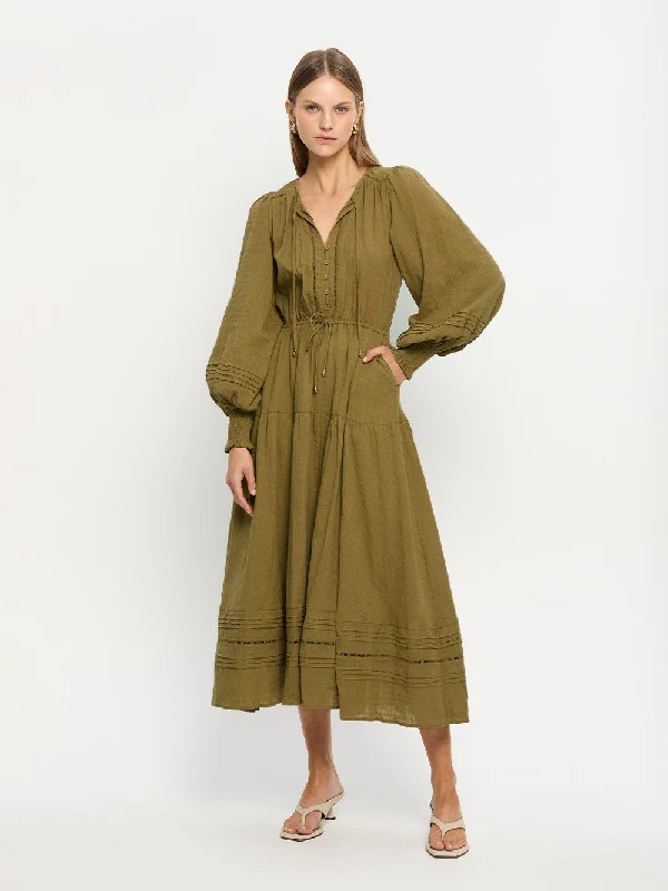 casual silk dress-Antonella Midi Dress