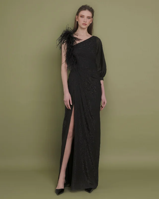 cut-out sundress-Asymmetrical Feather Dress