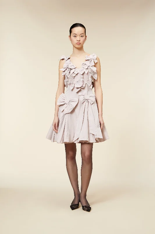 structured sundress-BOW BOUQUET TAFFETA MINI DRESS