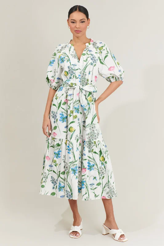 cut-out evening dress-Clove Garden Floral Wynette Tiered Midi Dress