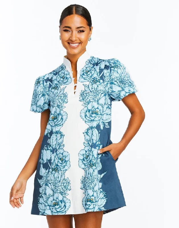 retro lace dress-Elliana Printed Barong Mini Dress