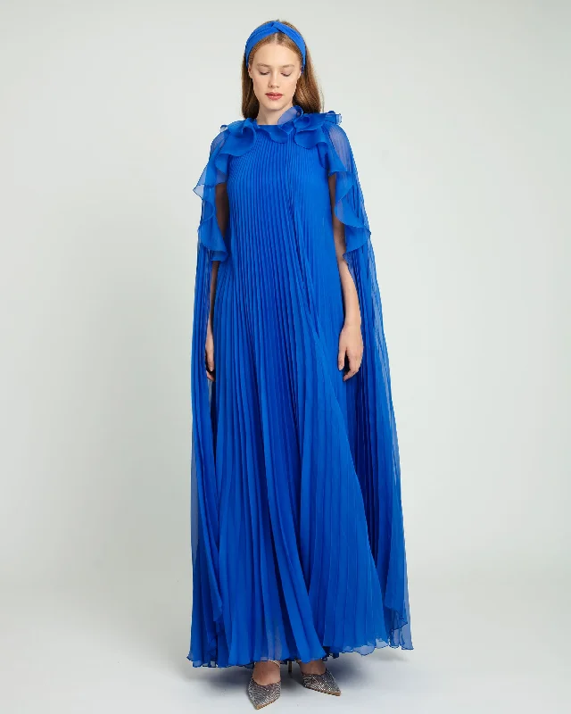 chevron maxi dress-Flared Royal Blue Kaftan