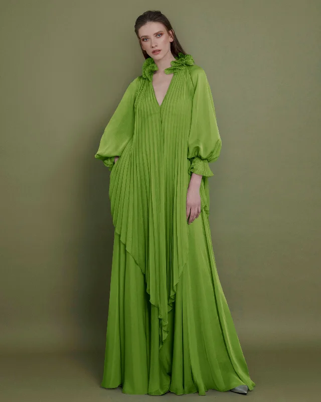 chiffon prom dress-Loose Cut Green Kaftan