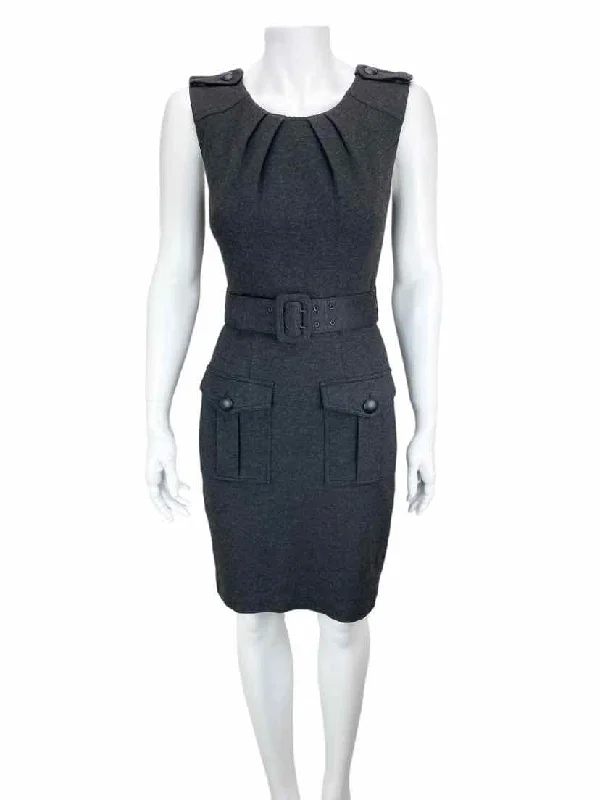 cozy prom dress-Trina Turk Women's Ponte Sheath Dress Charcoal Heather Size 0