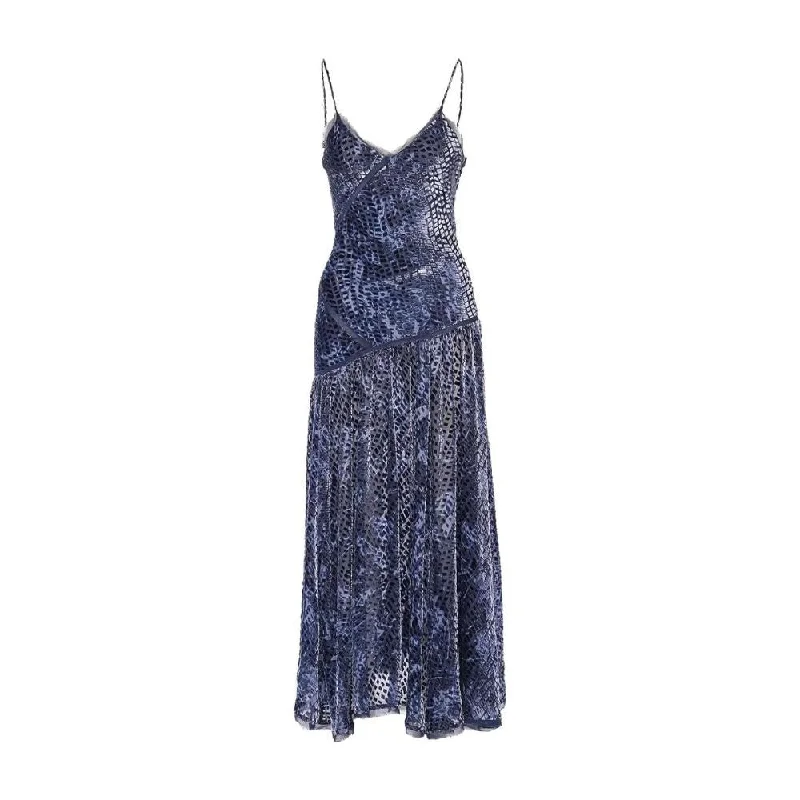 bell sleeve maxi dress-Ulla Johnson Women's Elodie Blue Marine Velvet Midi Dress