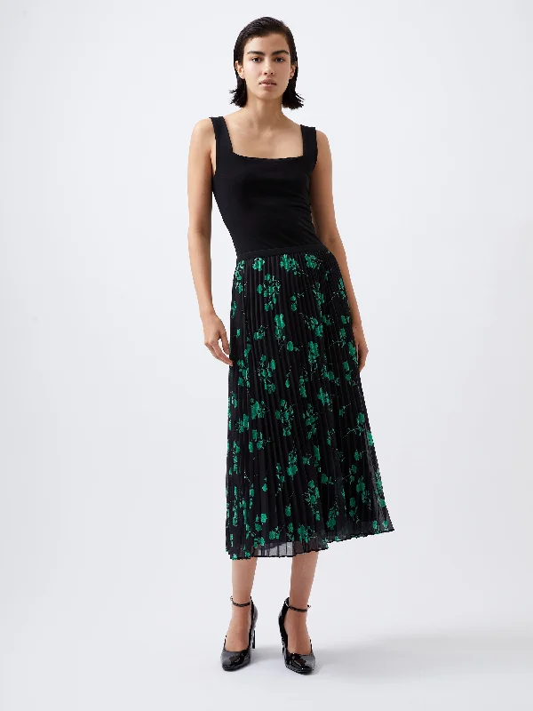 cinched pleated skirt-Alessandra Recycled Pleated Skirt