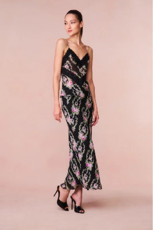 smocked maxi skirt-Castle Floral Maxi Skirt