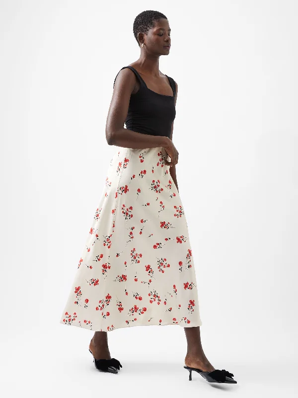 navy pencil skirt-Floramour Ennis Eco Satin Maxi Skirt