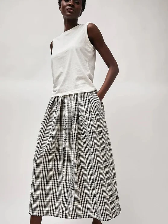 smocked maxi skirt-Mel Skirt