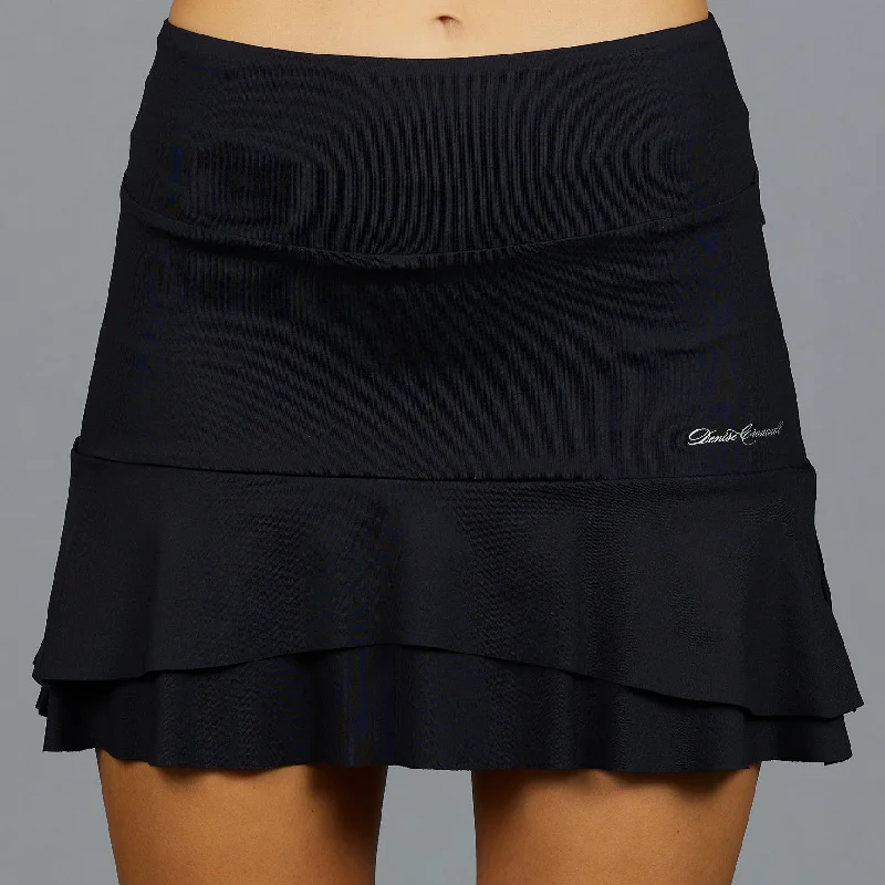 flared wrap skirt-Classic Mid Skort (black)