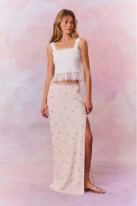 cocoa brown pencil skirt-Midwood Embellished Maxi Skirt