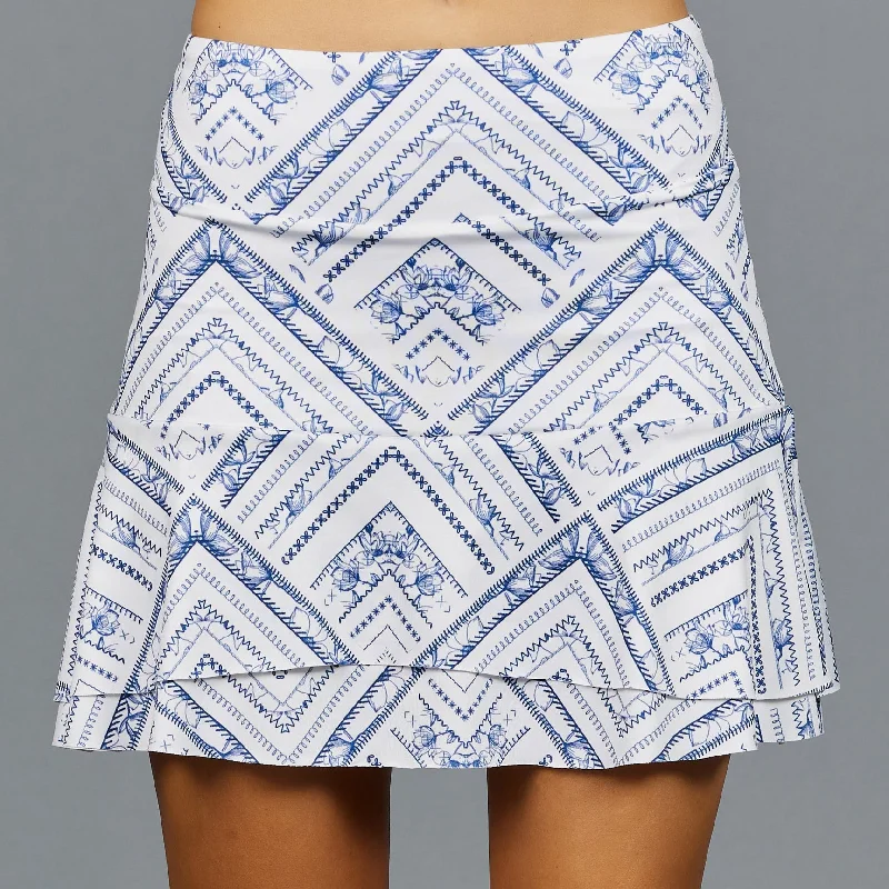 tulle wrap skirt-Navia Long Print Skort