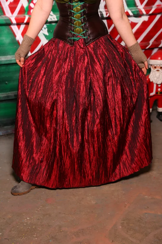 suede pleated skirt-Tulip Skirt in Red Ripple -  The "Oh My Garland" Collection