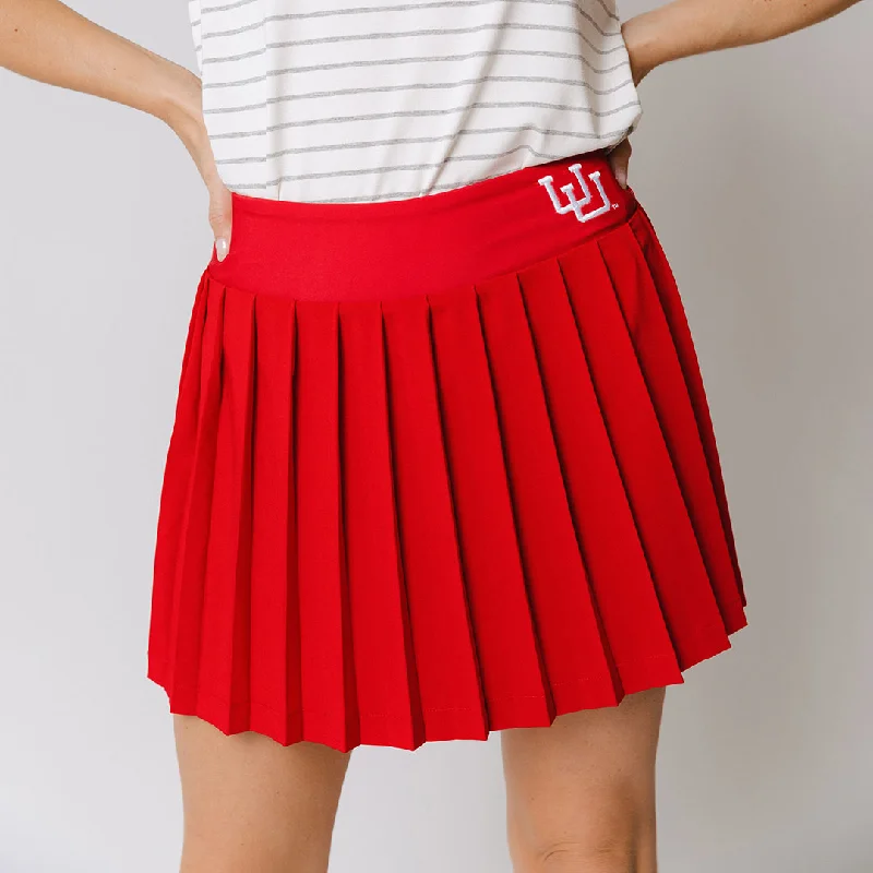 dramatic pleated skirt-Utah Tie Breaker Tennis Skirt, Crimson