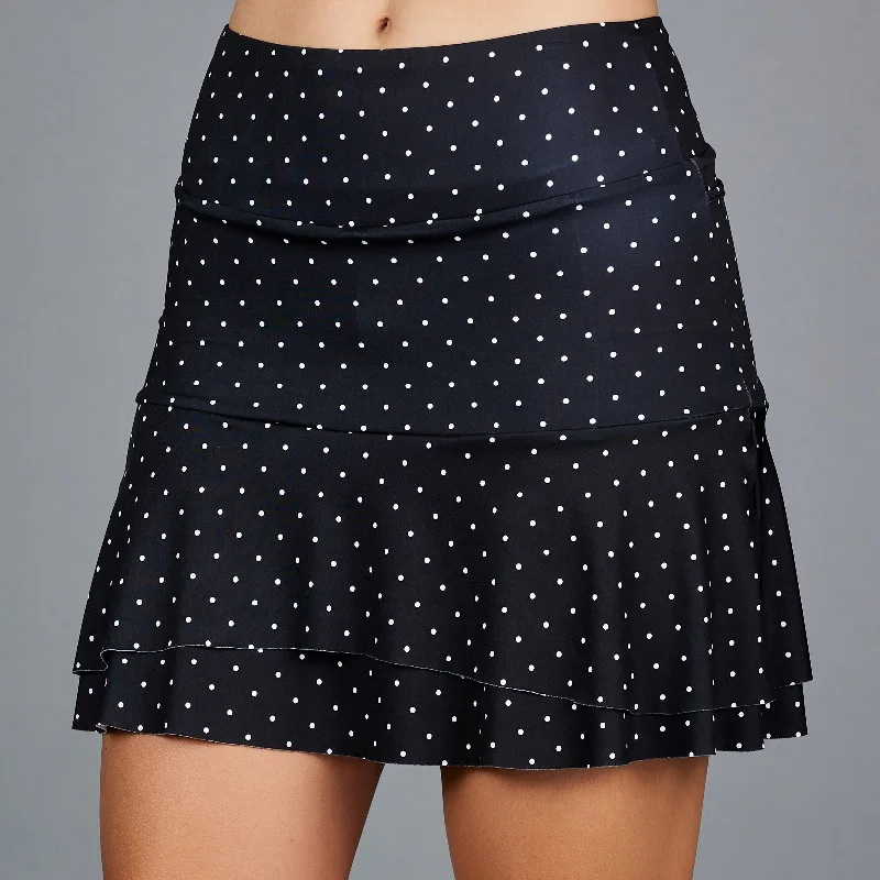 long pleated midi skirt-Vespa Long Print Skort (dot print)