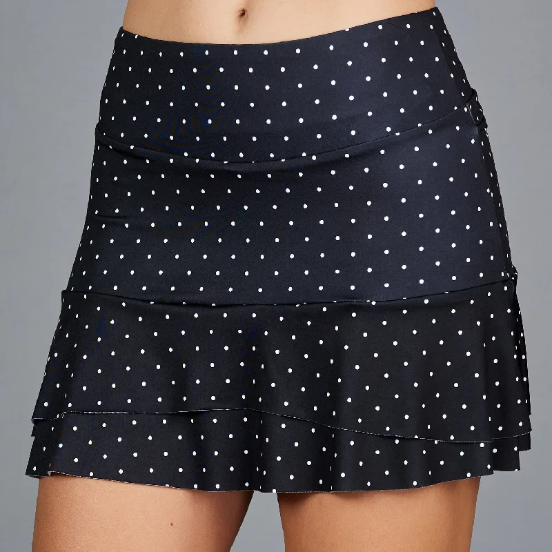 structured pleated skirt-Vespa Midi Print Skort (dot print)