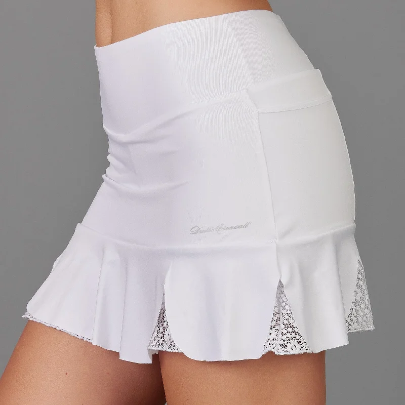 satin pleated skirt-Whisper Frankie Skort (white)